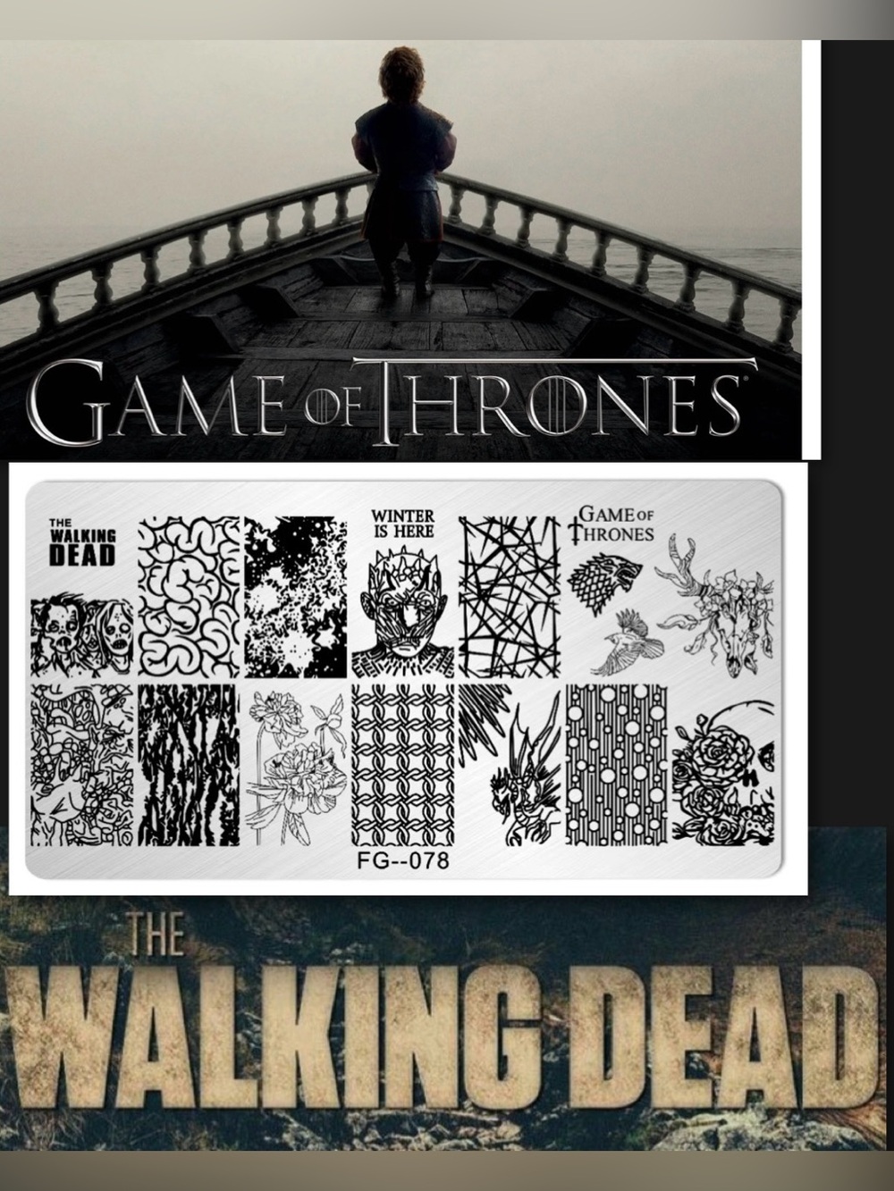 $5 Game of Thrones & The Walking Dead Stainless Steel w/Plastic Base $5 WHEN BUN